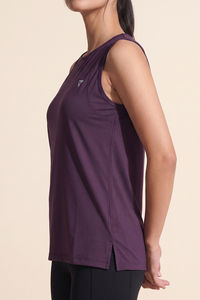 Zelocity Quick Dry Gym & Training Relaxed Tank Top - Purple Plumeria — thumbnail 6
